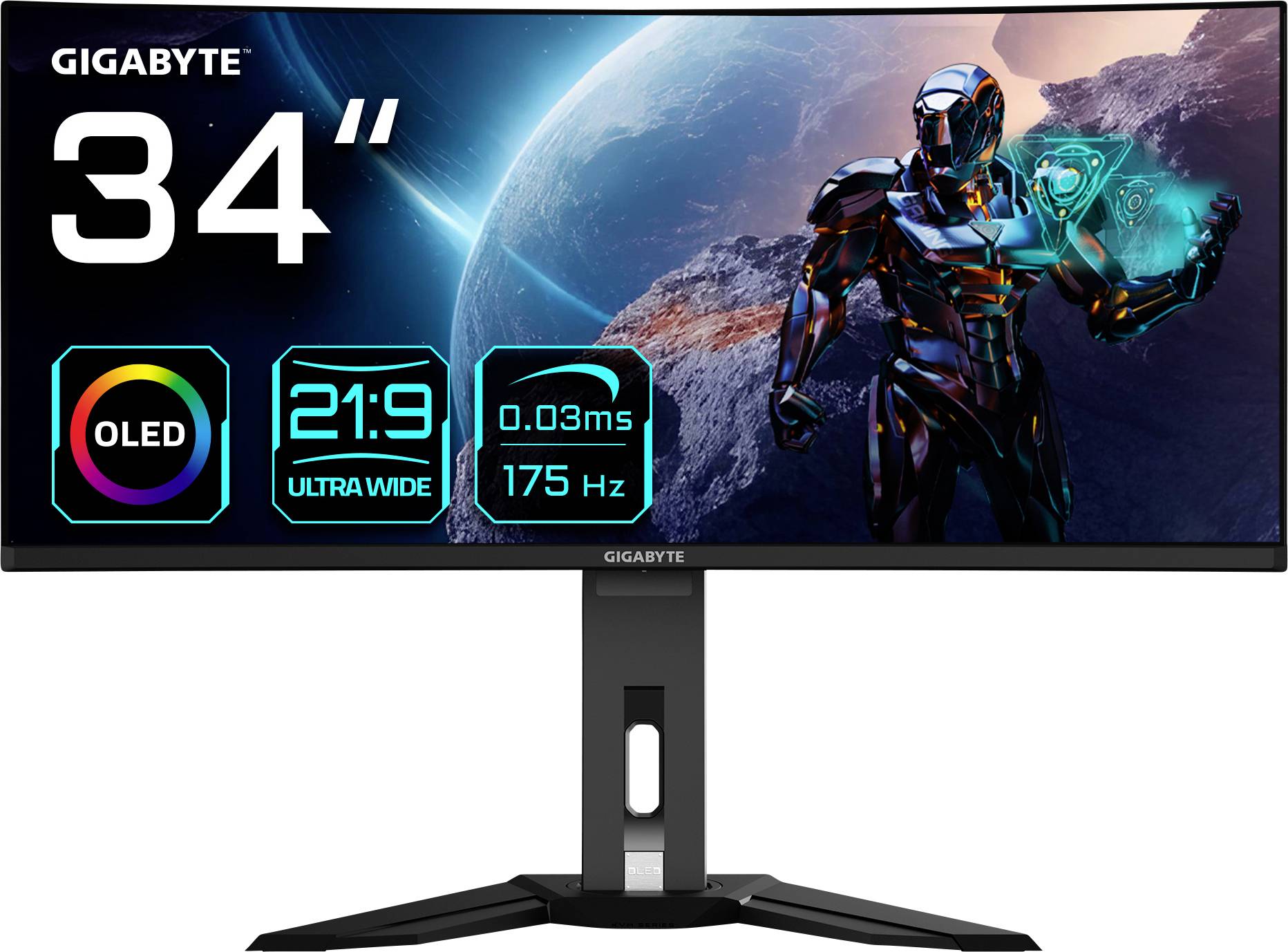 Gigabyte MO34WQC Gaming Monitor EEK G (A - G) 86.4cm (34 Zoll) 3440 x 1440 Pixel 21:9 0.03 ms DisplayPort, HDMI® OLED