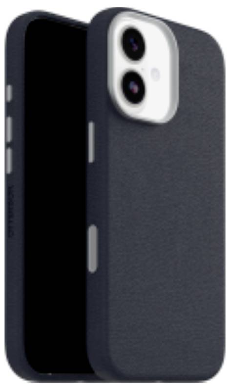 Ein dunkelblauer Smartphone-Schutzrahmen mit Aussparungen für Dual-Kameraobjektive und Tasten wird gezeigt, wobei sein schlankes und schützendes Design hervorgehoben wird.