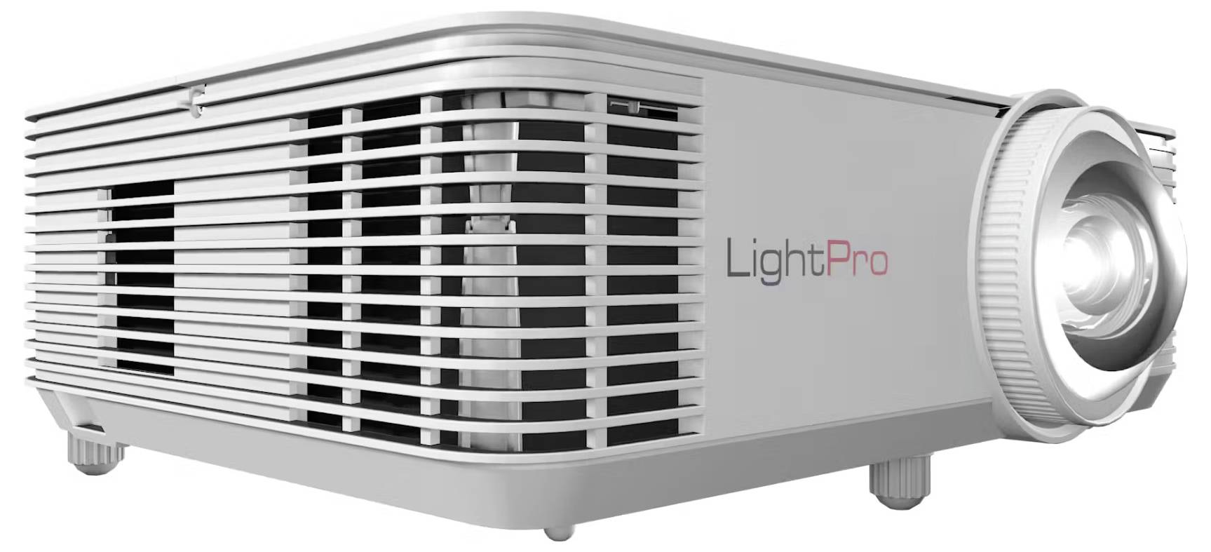 Ein silberner Projektor mit der Aufschrift 