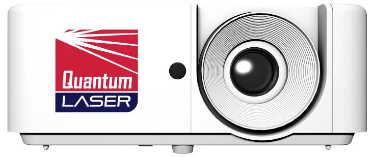 Ein weißer Projektor mit der Beschriftung 