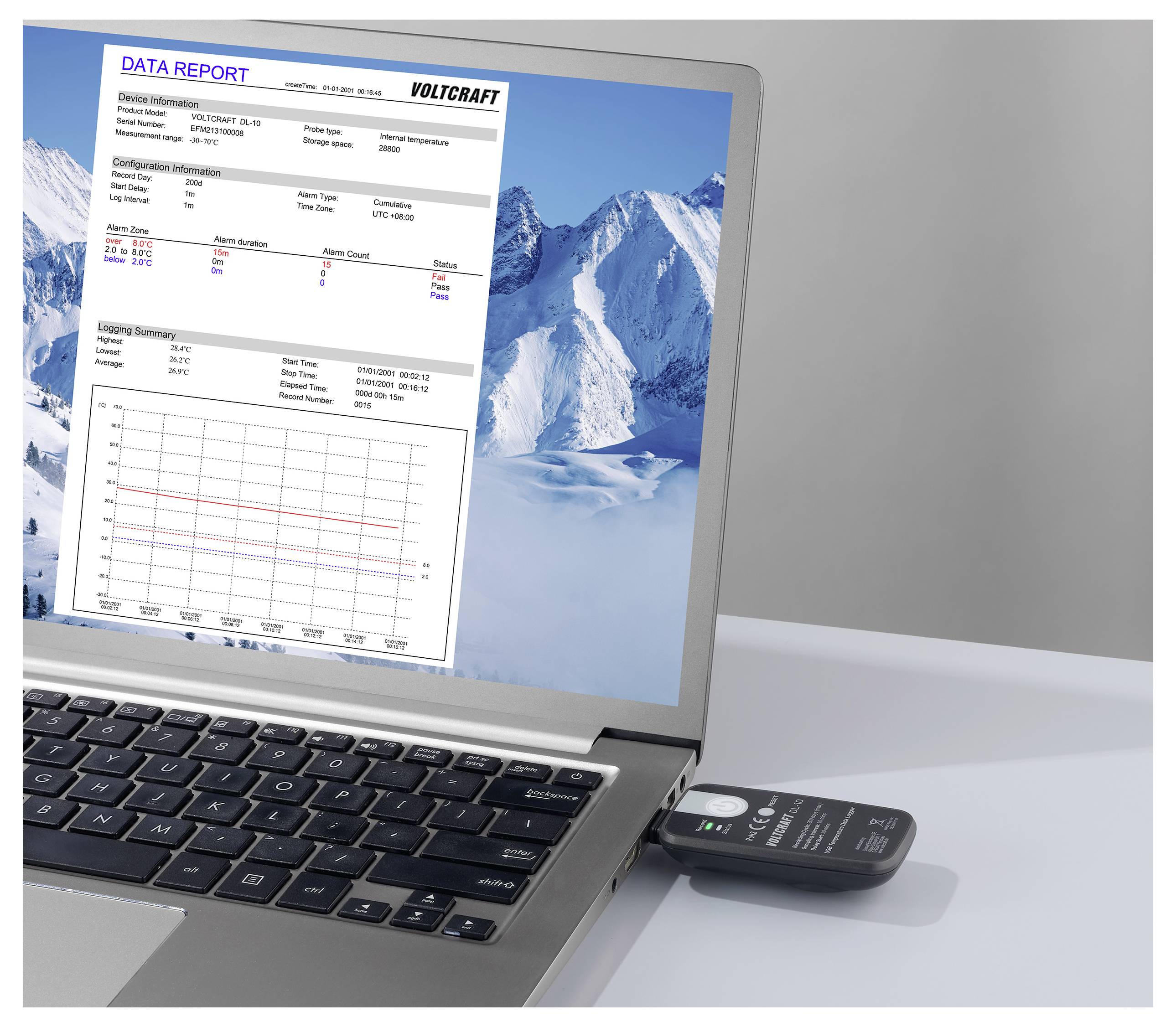 Laptop zeigt einen VOLTCRAFT-
