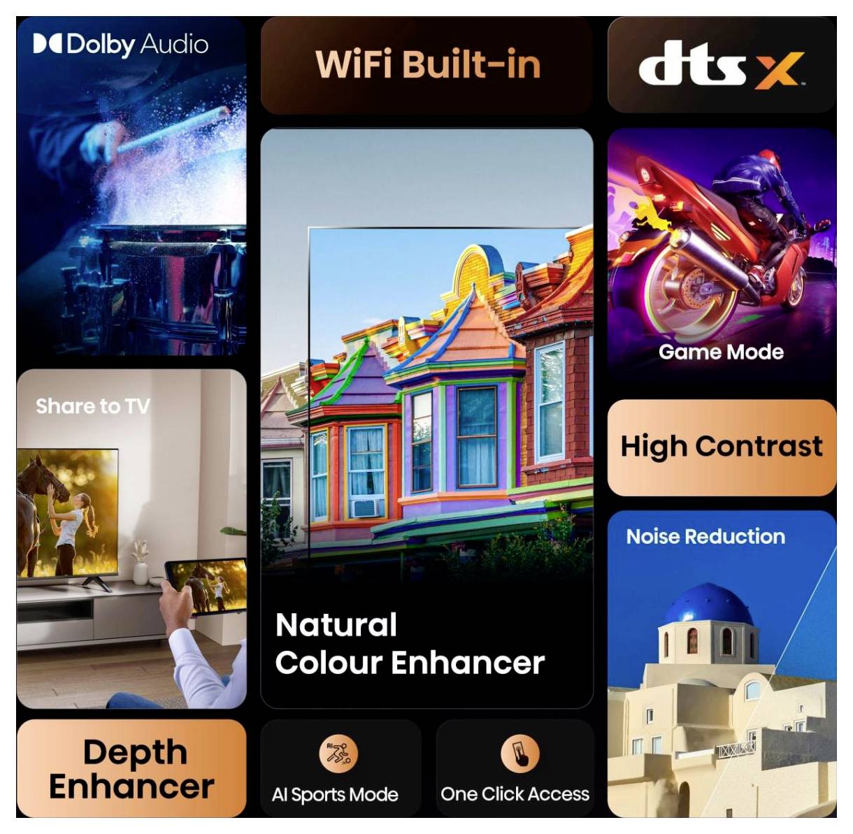 Hisense 40A4Q QLED-TV 100 cm 40 Zoll EEK F (A - G) DVB-T2, DVB-C, DVB-S2, Full HD, Smart TV, WLAN Schwarz