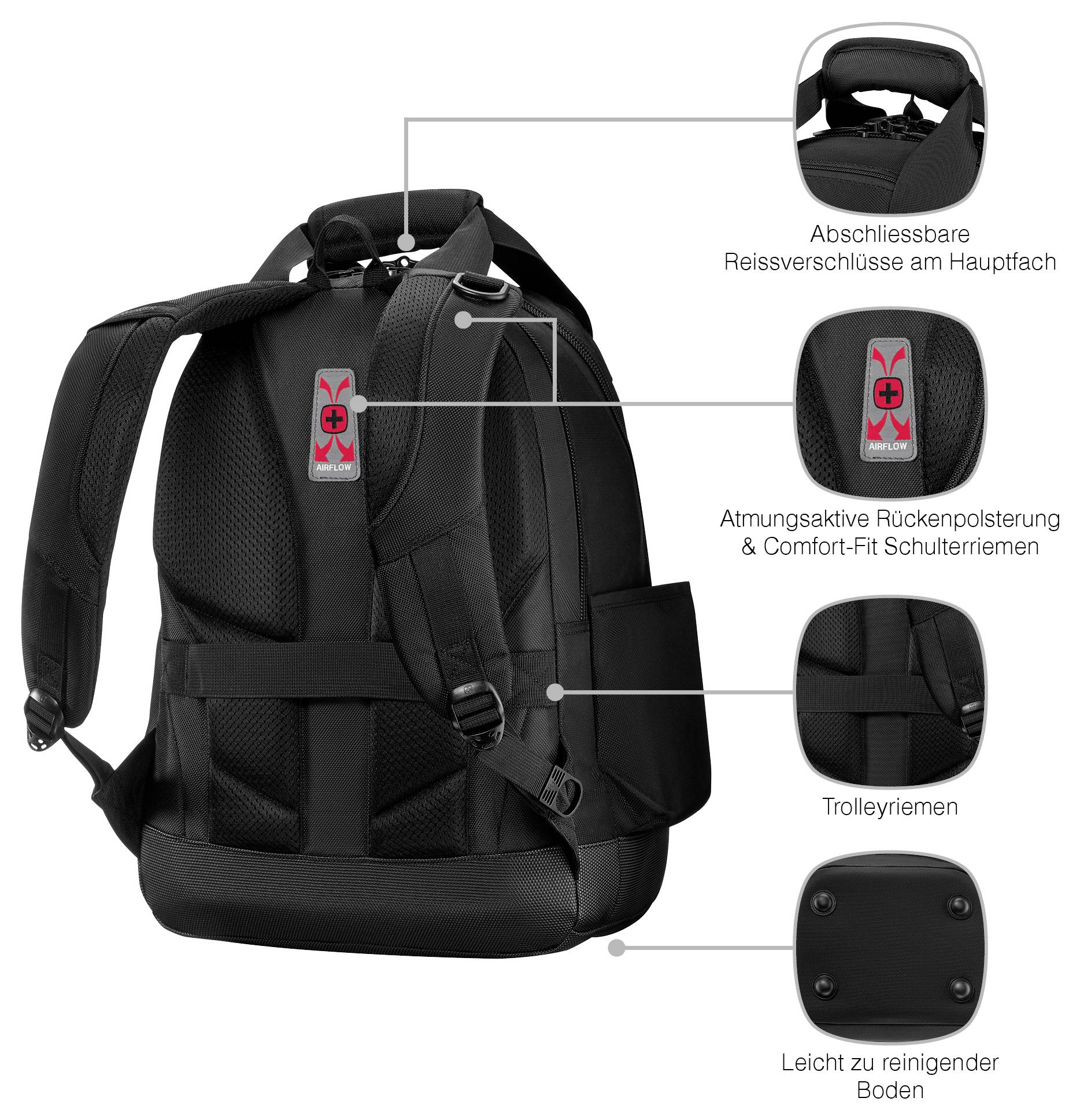 Wenger Notebook Rucksack Tool Backpack Advanced Passend für maximal: 40,6cm (16") Schwarz