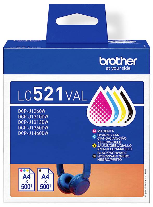 Brother Druckerpatrone LC521 Value Pack - 4er-Pack - Sc Original Kombi-Pack Cyan, Gelb, Mag