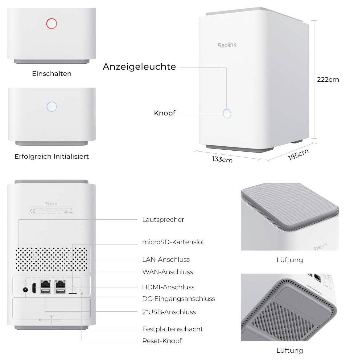 Reolink Home Hub P1 HHP01 WLAN IP Sicherheitszentrale