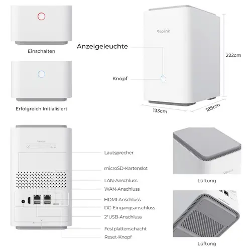 Reolink Home Hub P1 HHP01 WLAN IP Sicherheitszentrale Reolink Home Hub P1 HHP01 WLAN IP Sicherheitszentrale