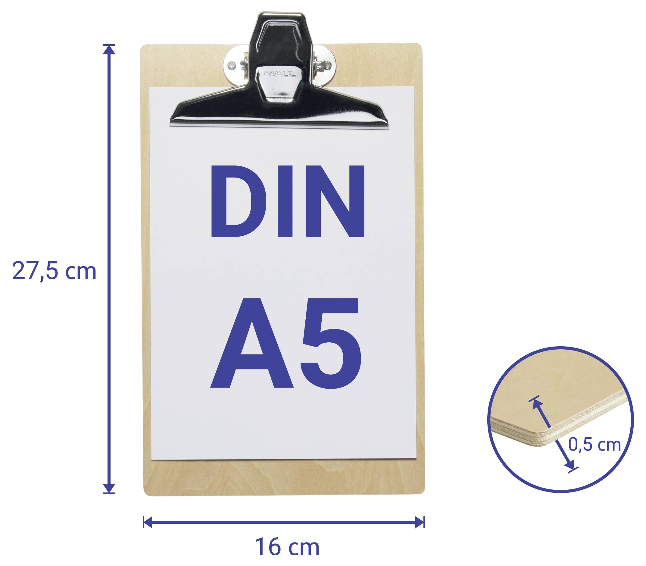 Maul Klemmbrett 2394470 Braun (B x H x T) 160 x 275 x 37mm
