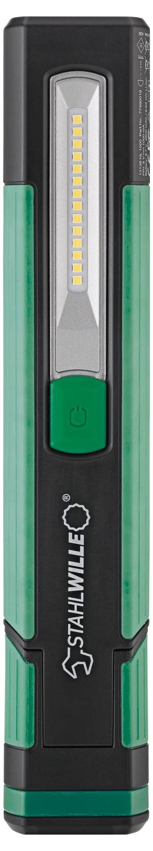 Stahlwille 77490019 LED Akku Handleuchte 1000lm, Haltemagnete, drehbare Haken, 7h Leuchtdauer 2021 Energieeffizienzklasse n.rel