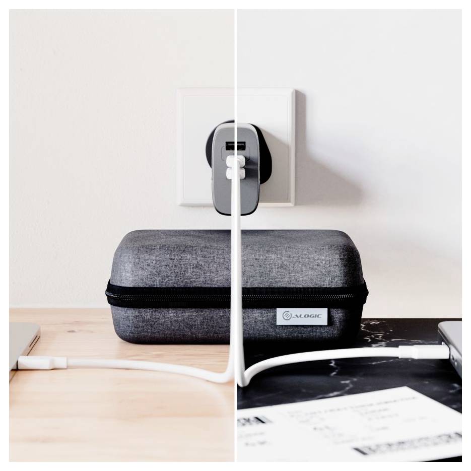 ALOGIC Rapid Power 3X67 - Netzteil - verschiedene Länder - 67 Watt - 1.5 A - PD - 3 Ausgabeanschlussstellen (2 x USB-C,