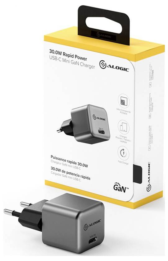 Alogic Rapid Power USB Ladestation 30W USB-C® Schwarz, Grau