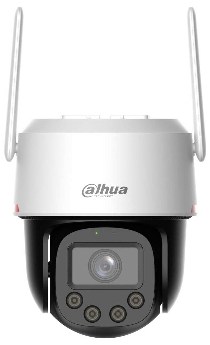 Eine Dahua-Marken-Sicherheitskamera mit Dual-Antennen, konzipiert für Außenüberwachung, ausgestattet mit Nachtsicht und Fernzugriffsfunktionen.