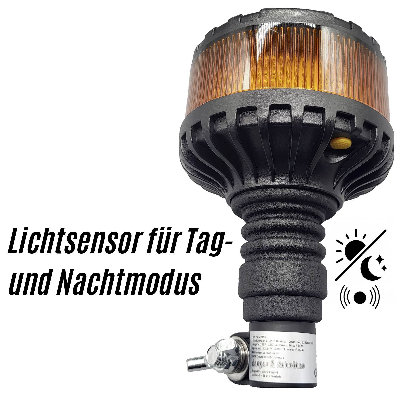 Berger & Schröter Rundumleuchte SM828-AH 24V Normhalter Orange