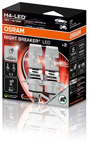 OSRAM NIGHT BREAKER LED Scheinwerferlampe12V+450% HelligkeitStraßenzulassung5 Jahre GarantieInhalt: 2 Lampen