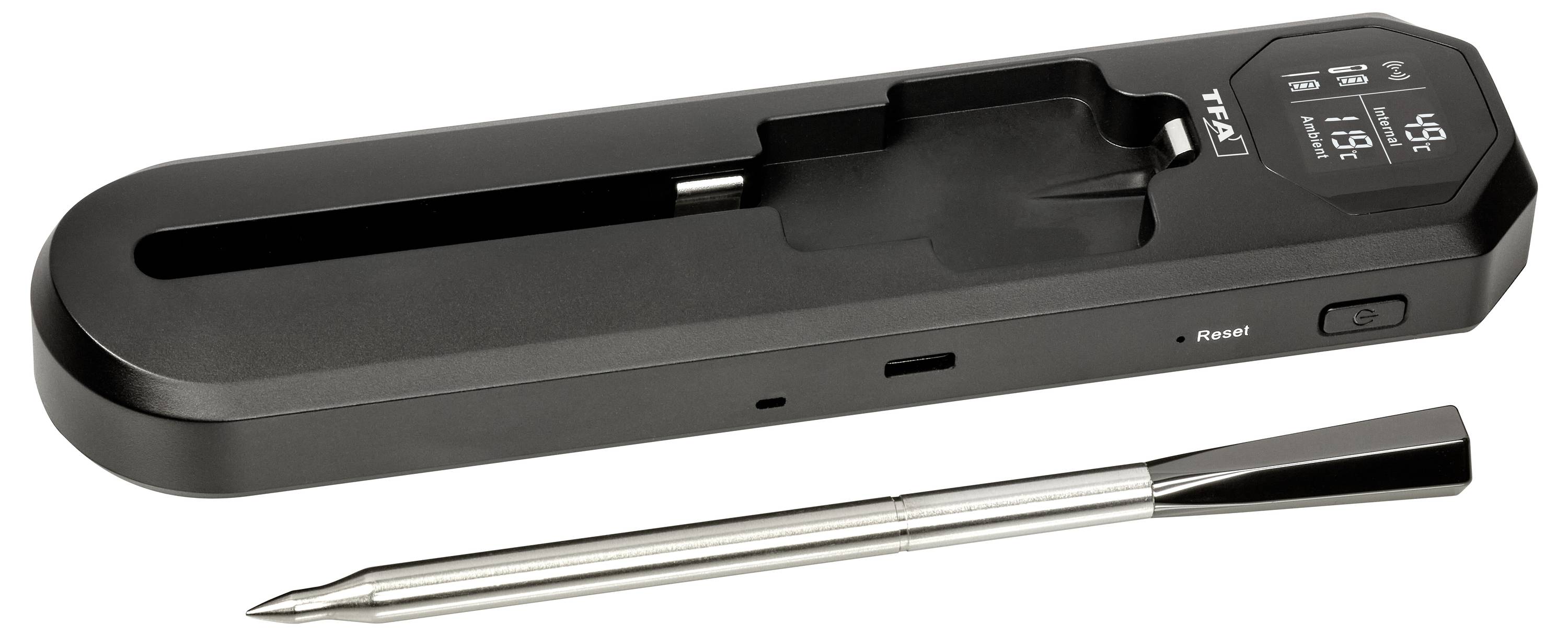 TFA Dostmann SMART BBQ KÜCHEN-CHEF 2 Gas, Grillwagen, Kugel, Kombi, Mobiler Gas-Grill, Smoker, Schwenk Grillthermometer Schwarz