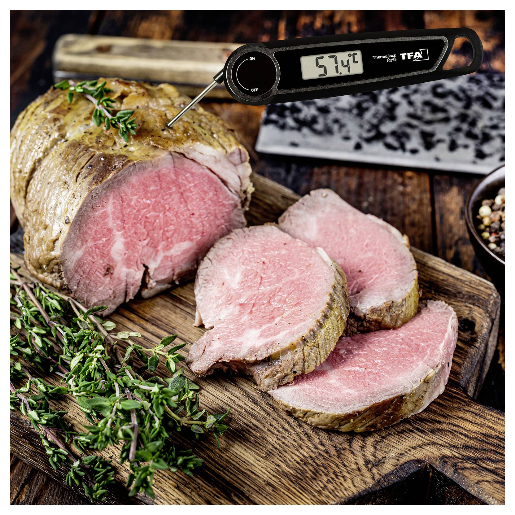 TFA Dostmann THERMO JACK TASTE Grillthermometer Schwarz