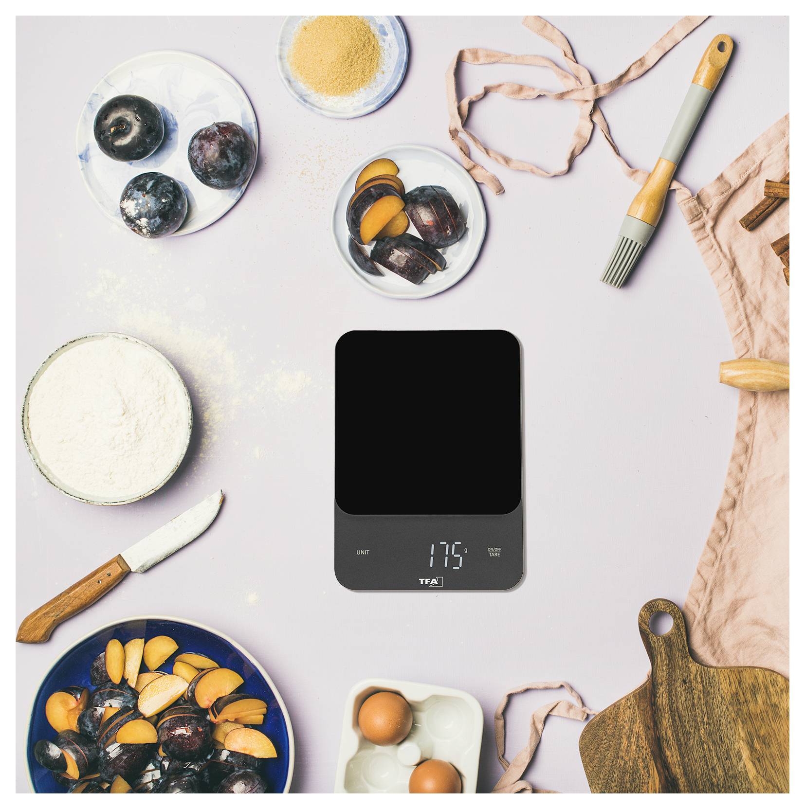 TFA Dostmann BROWNIE Digitale Küchenwaage digital digital Wägebereich (max.)=5000g Schwarz 130 x 180 x 20