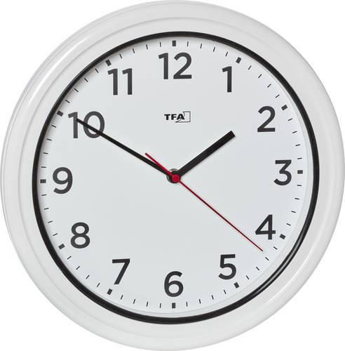 TFA Dostmann 60.3078.02 Quarz Outdooruhr 33 cm x 52 mm Weiß spritzwassergeschützt