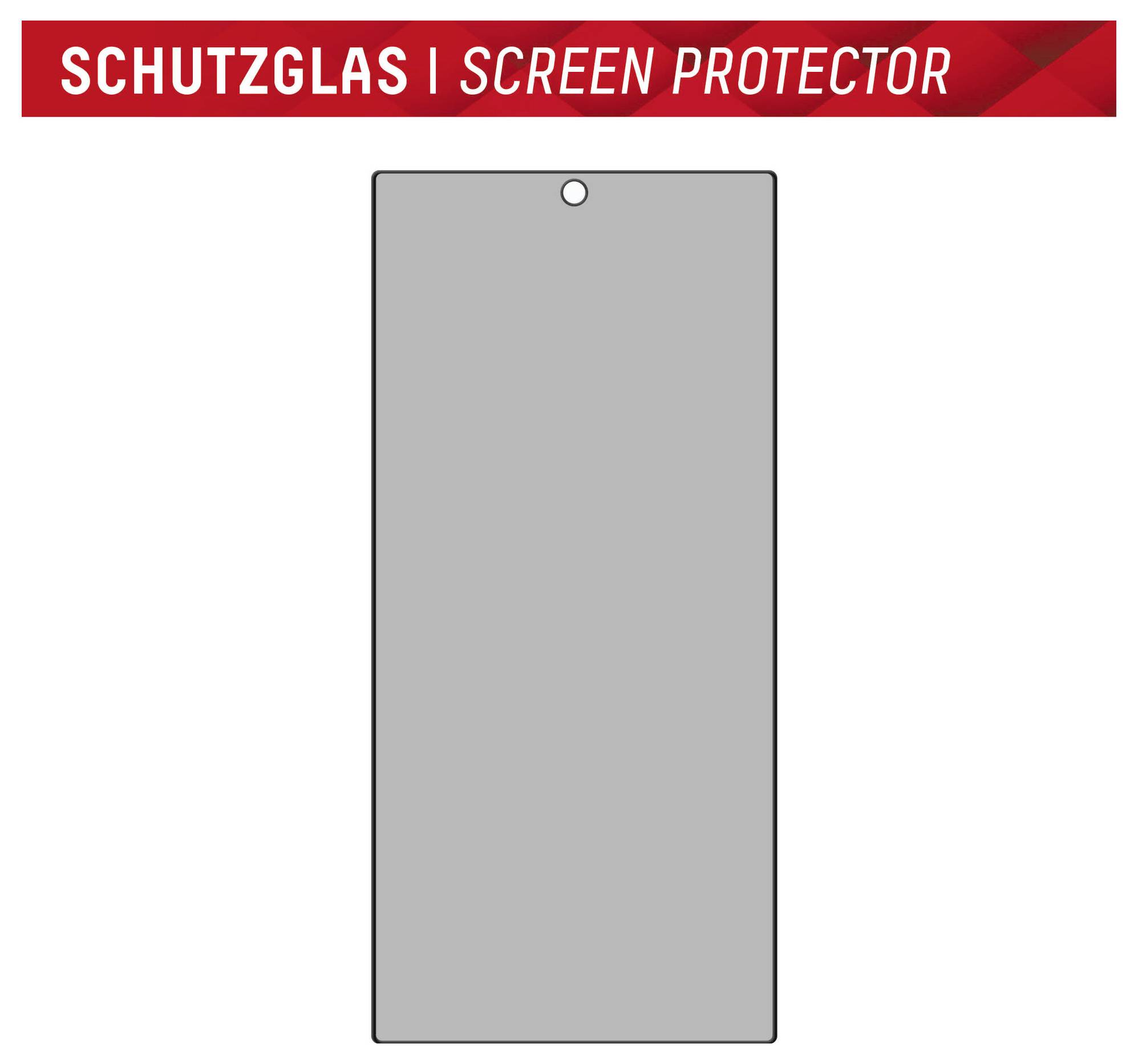 Ein Rechteck, das einen Displayschutz darstellt, mit dem Label „Schutzglas | Displayschutz