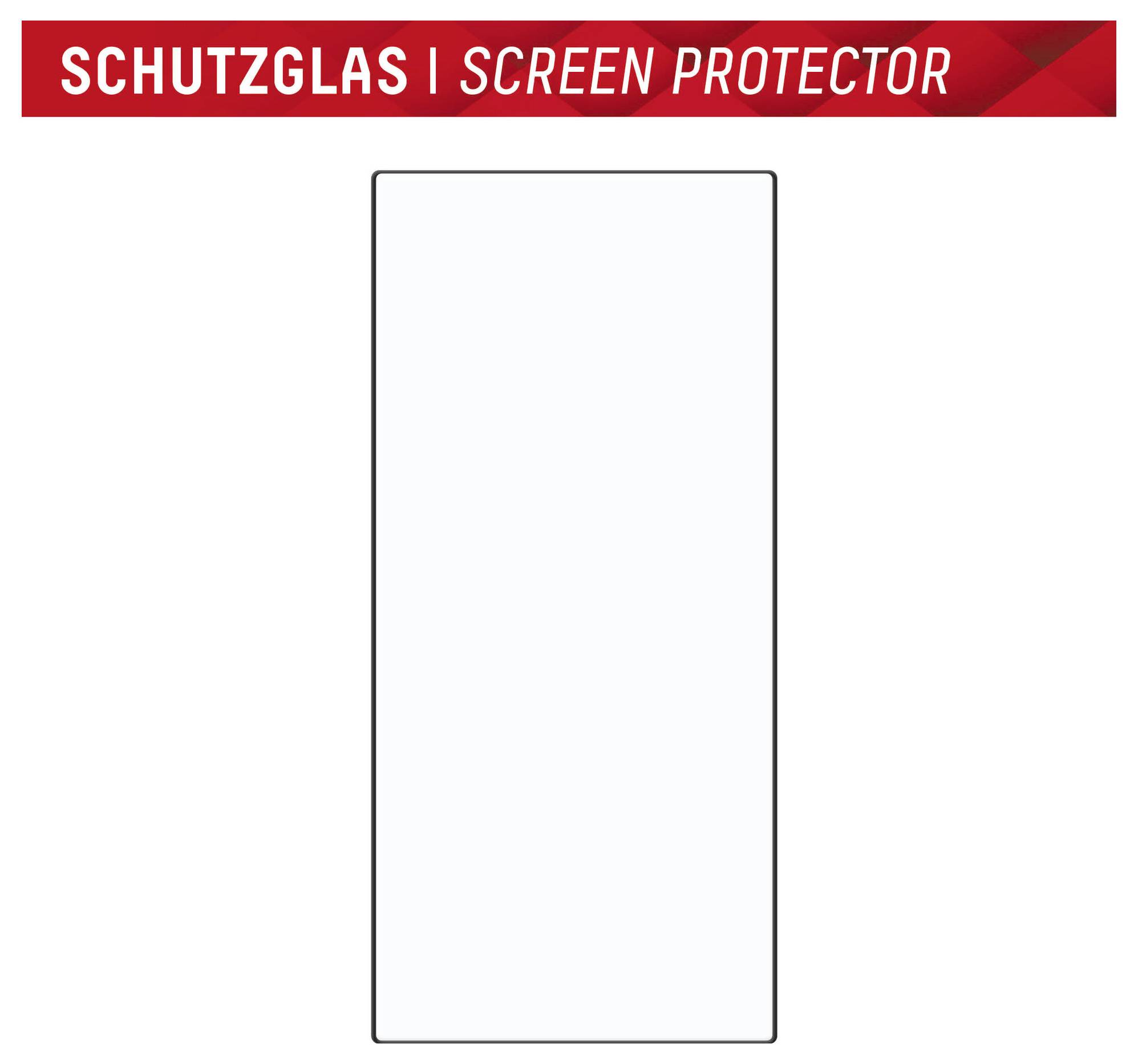 'Schutzglas | Displayschutz' Verpackung mit einem rechteckigen transparenten Bildschirm.
