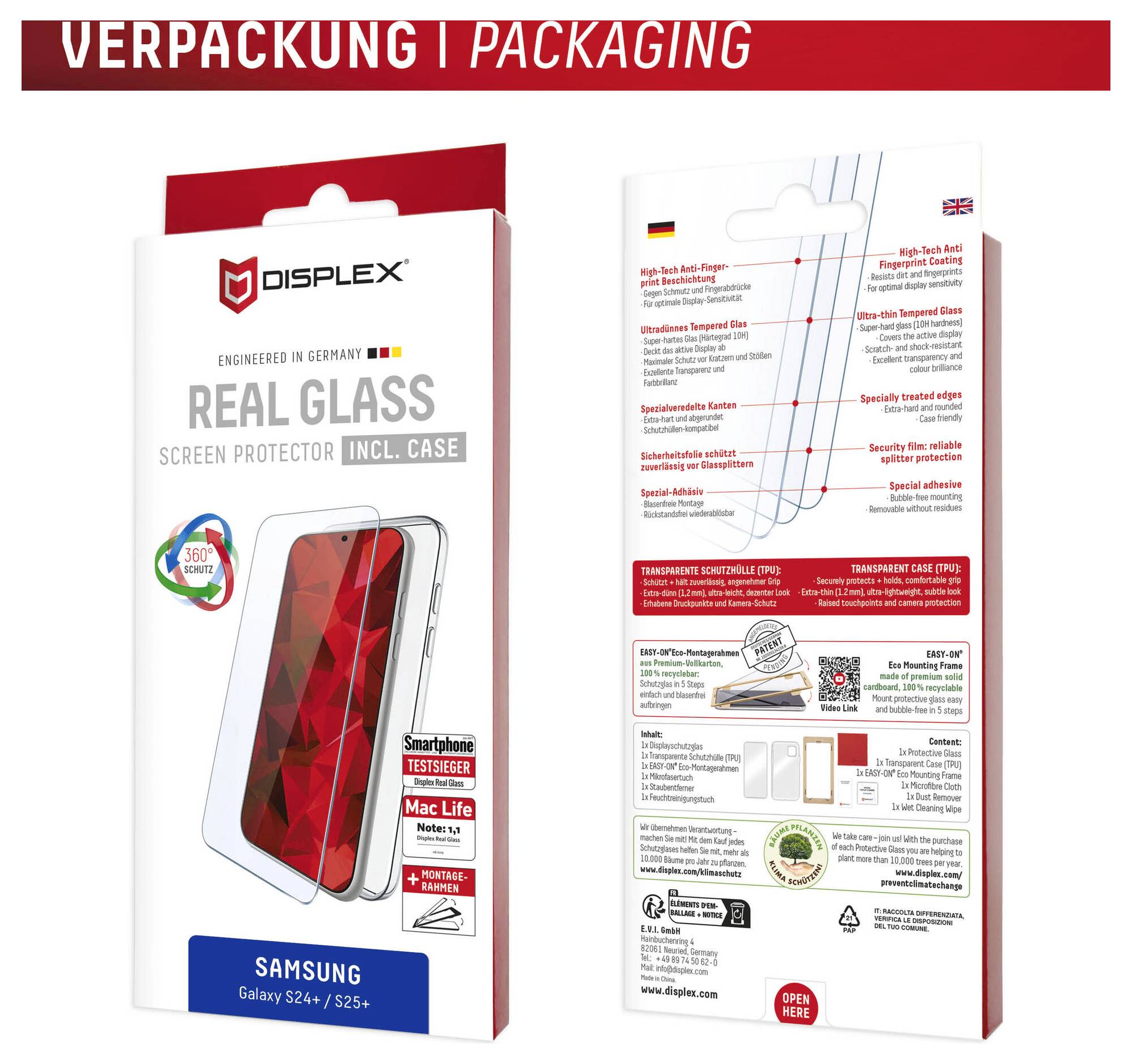 DISPLEX Displayschutzglas Samsung Galaxy S25+ 1 St. Anti-Fingerprint 01909