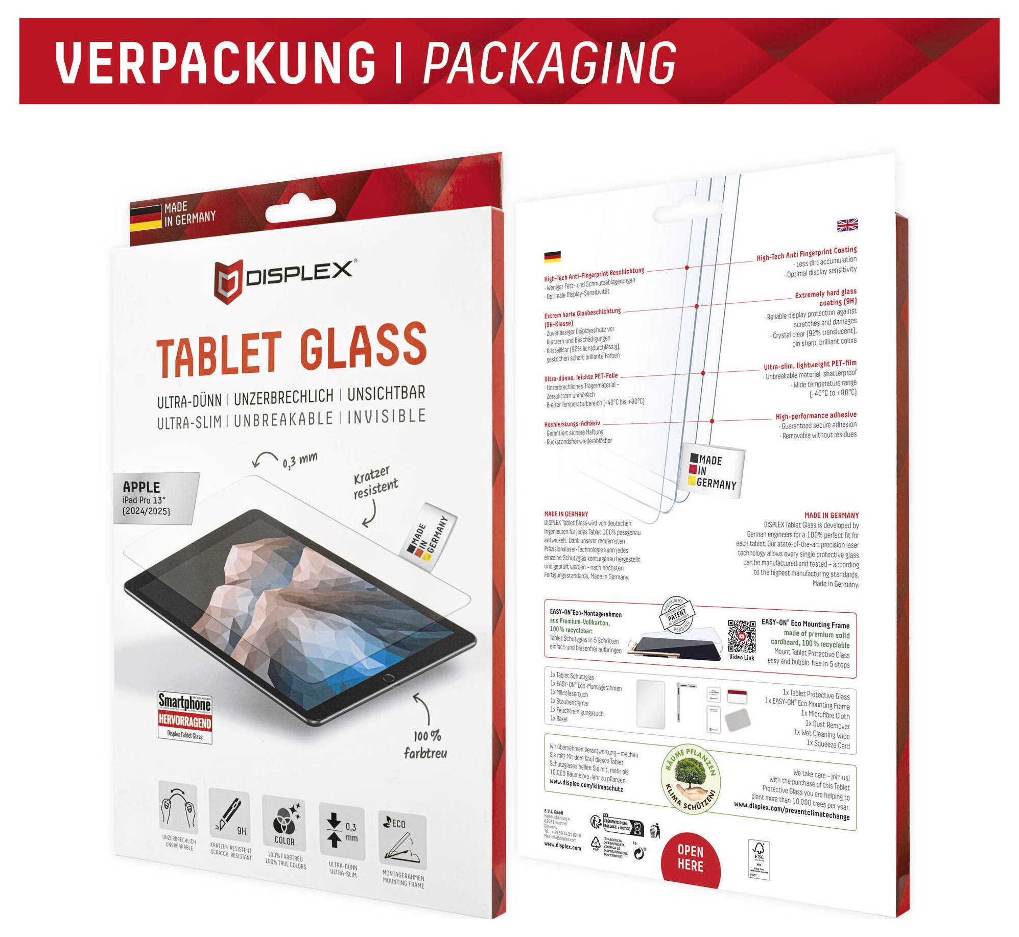 DISPLEX Displayschutzglas Apple iPad Pro 13" 1 St. Anti-Fingerprint 01961