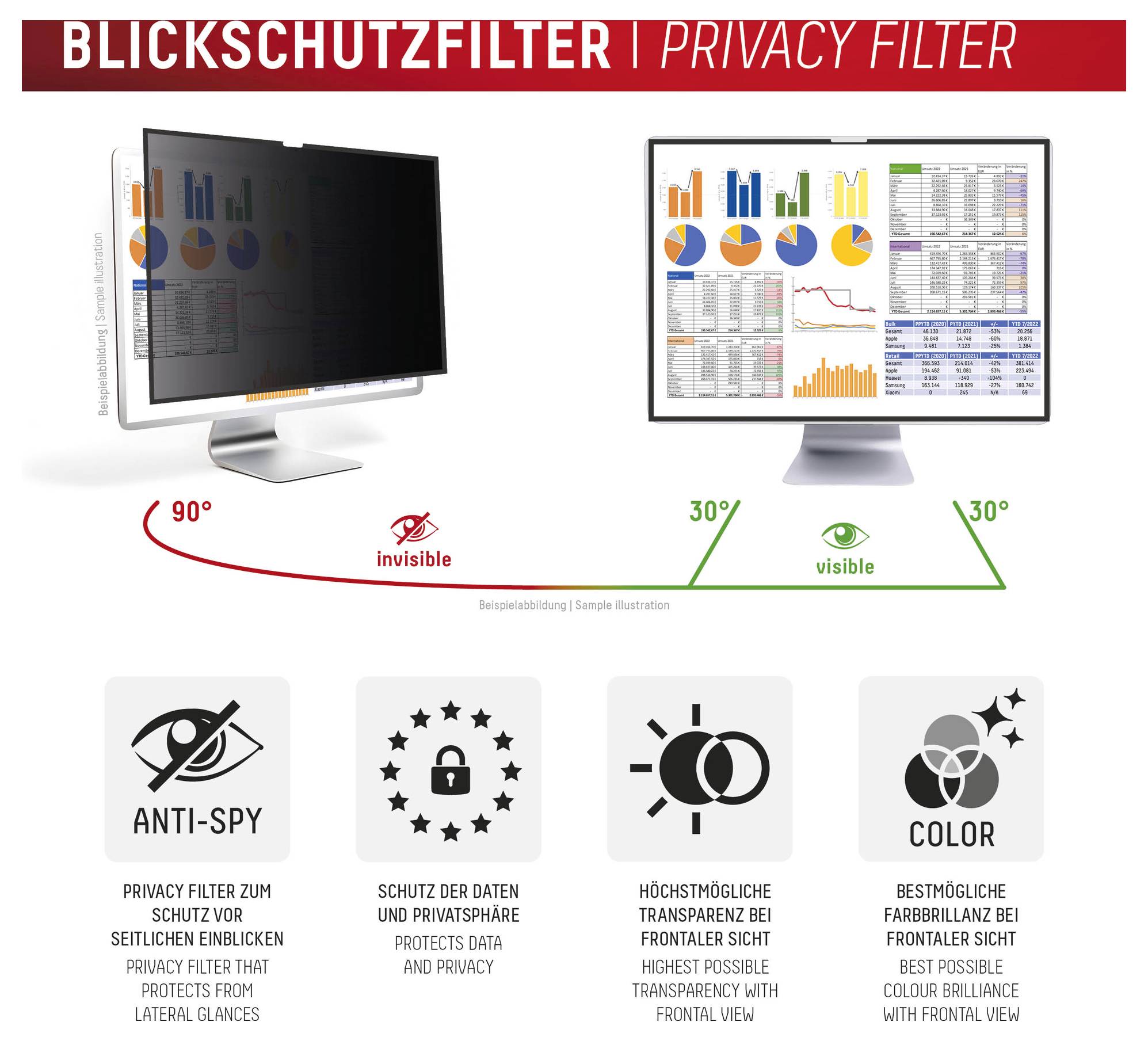 DISPLEX Displayschutzglas mit Blickschutz Apple Studio Display 27" 1 St. 02091