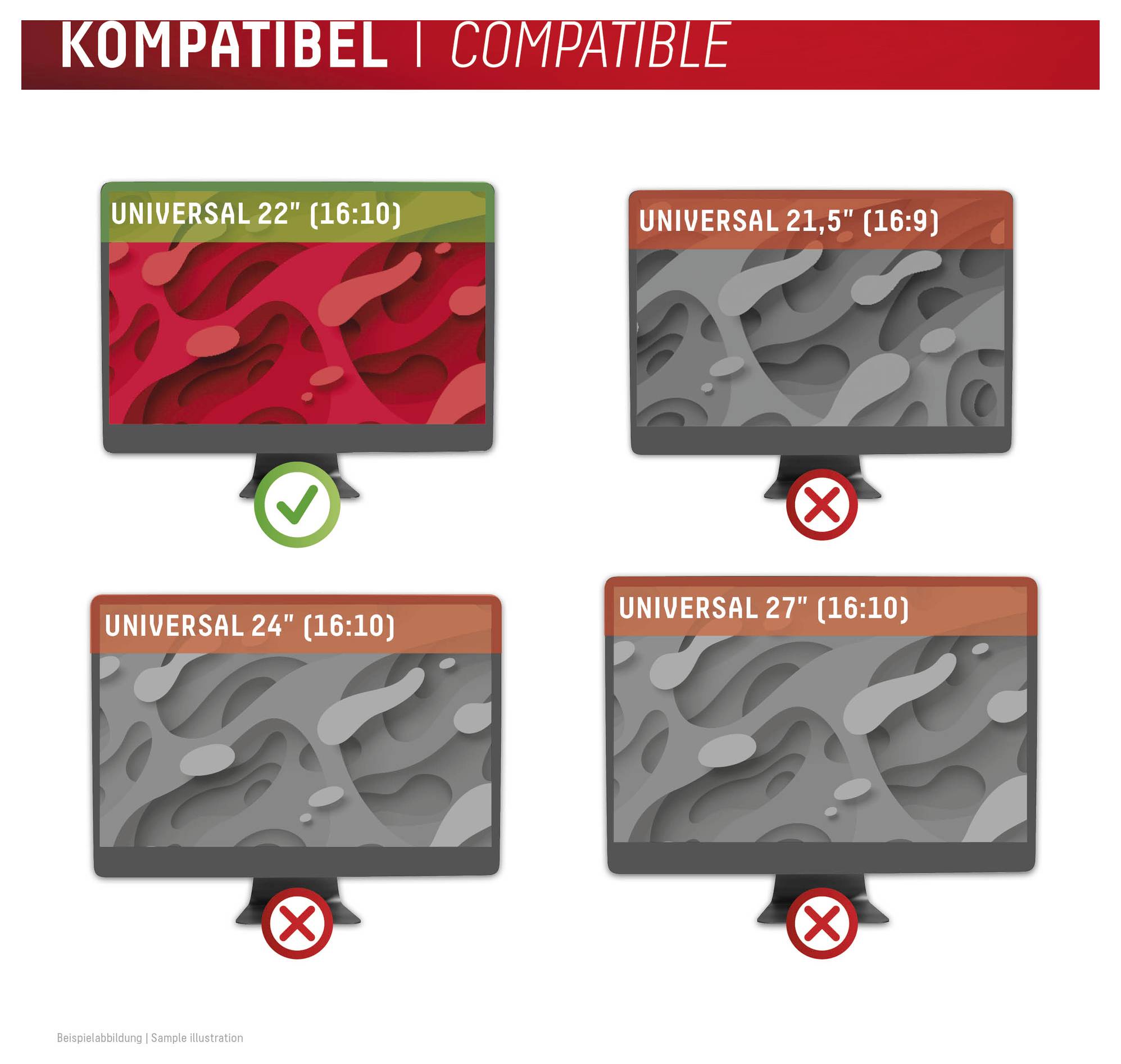 Bild zeigt Monitorkompatibilität: 'Universell 22