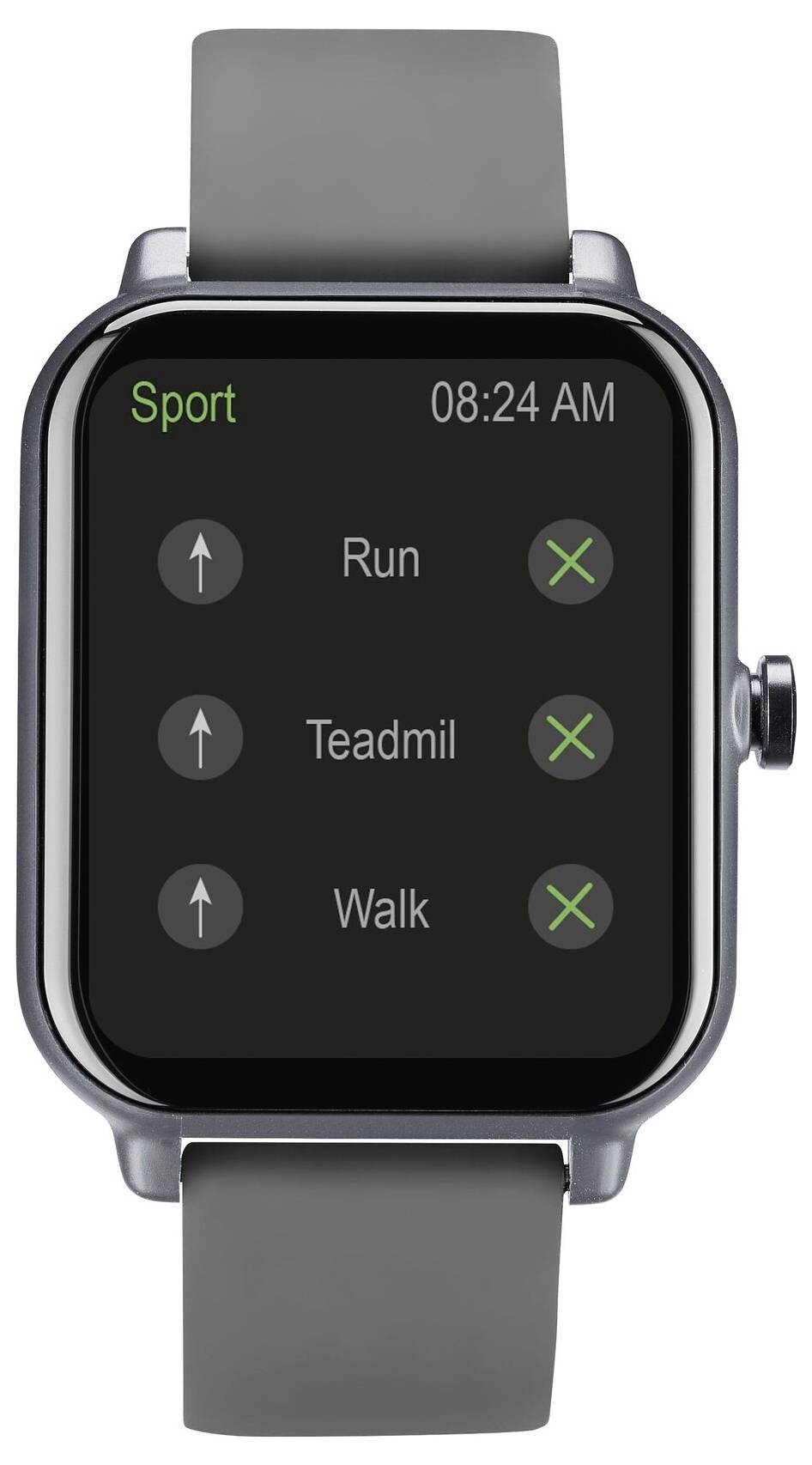 Ein Smartwatch-Bildschirm zeigt ein 
