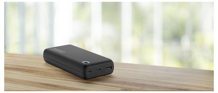 Cellularline Powerbank 20000 mAh LiPo Micro USB, USB-A, USB-C® Schwarz