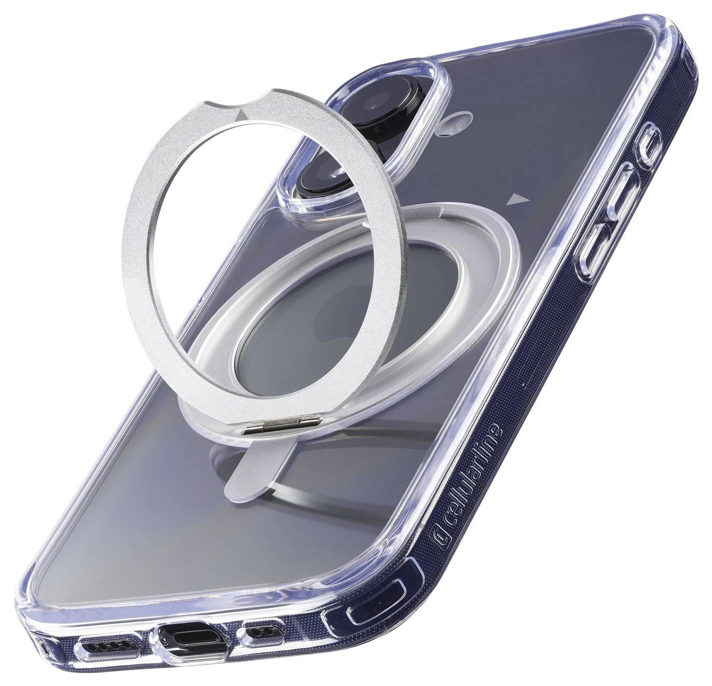 Eine Hand hält ein Smartphone, das ein grünes Ladesymbol und „100% Geladen