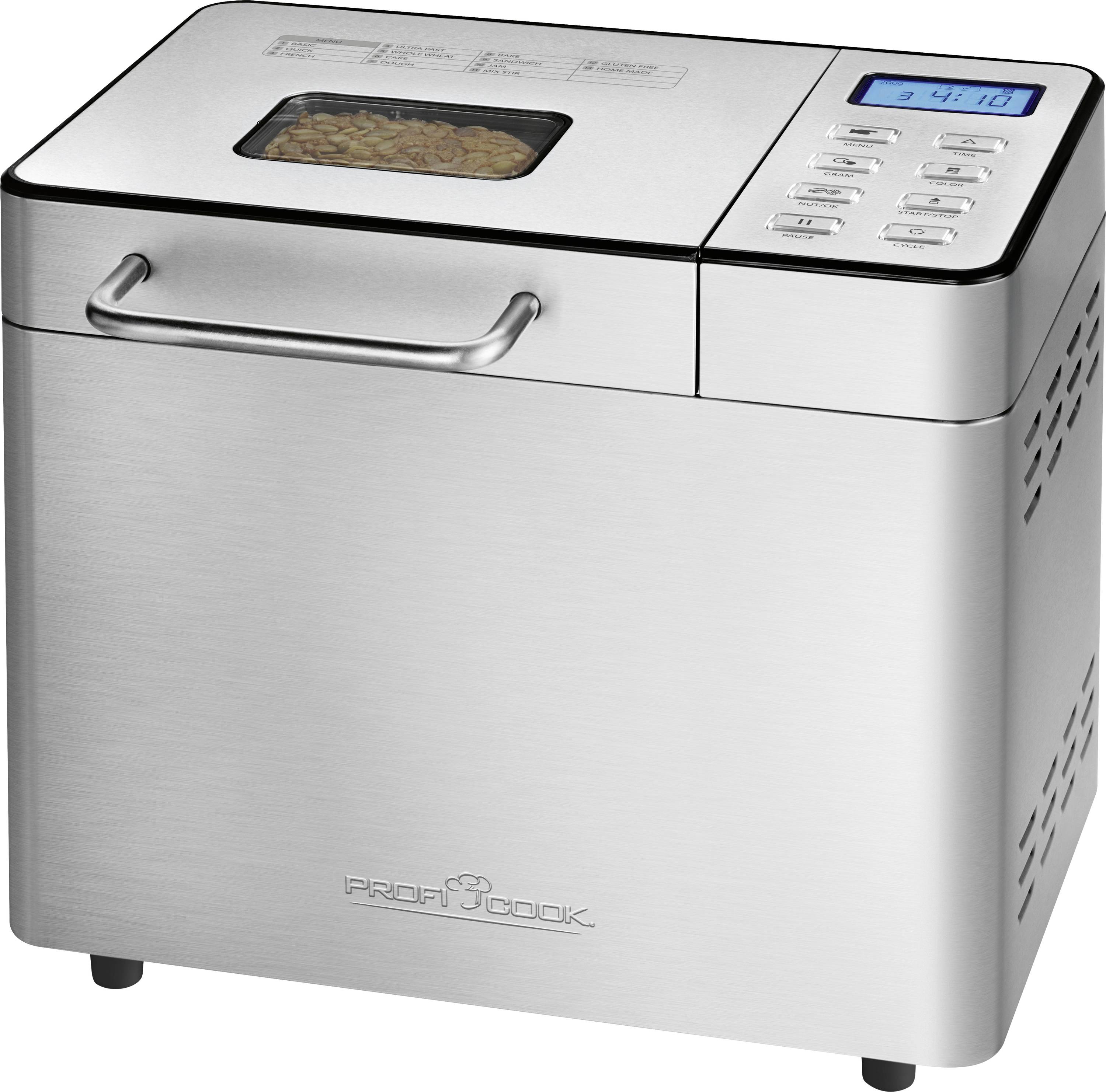 Profi Cook PC-BBA 1282 inox Brotbackautomat Antihaftbeschichtung, Timerfunktion 3.1l Edelstahl
