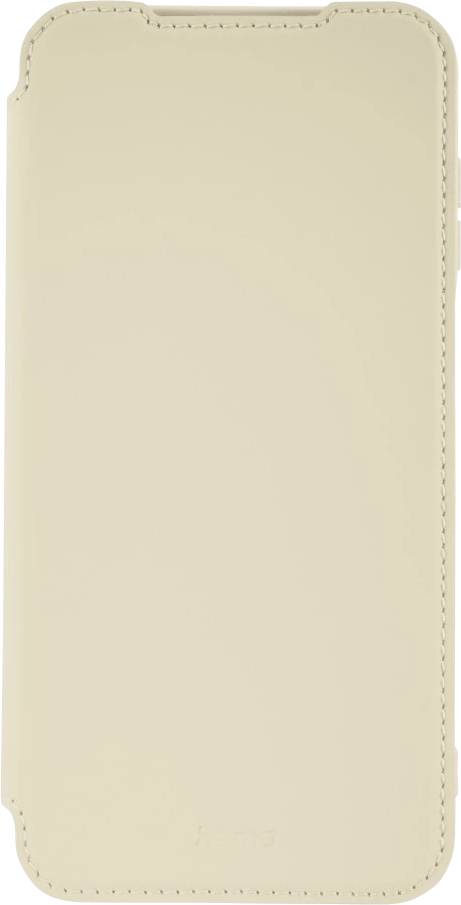 Ein beiger Smartphone-Etui mit einer Frontabdeckung, geschlossen, mit einem schlichten und minimalistischen Design.