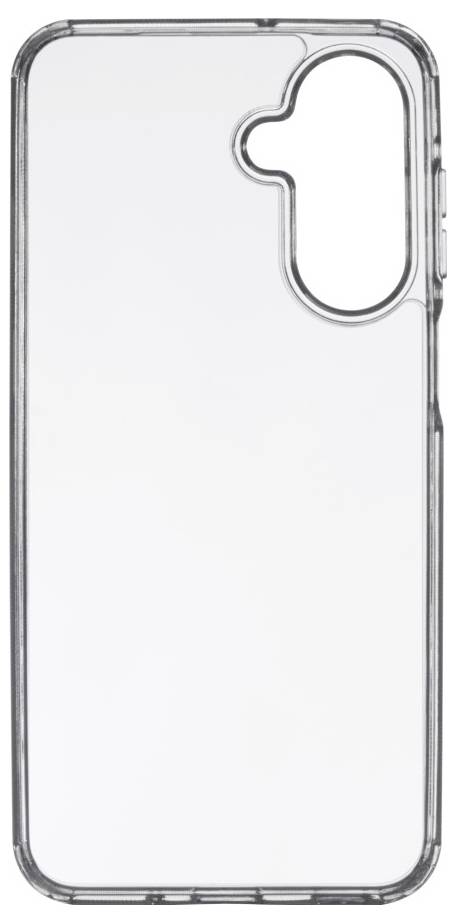 Eine durchsichtige, transparente Handyhülle, die für ein Smartphone mit Dual-Kamera entwickelt wurde und präzise Aussparungen für Kameras und Anschlüsse aufweist.