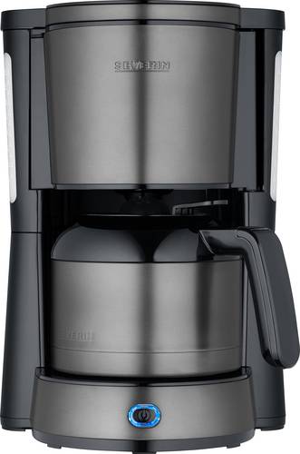 Severin 9343 Kaffeemaschine Stahl, Schwarz Fassungsvermögen Tassen=8 Timerfunktion, mit Filterkaffe