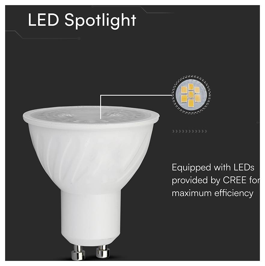 V-TAC 212006 SMD LED EEK F (A - G) GU10 6W = 60W Weiß