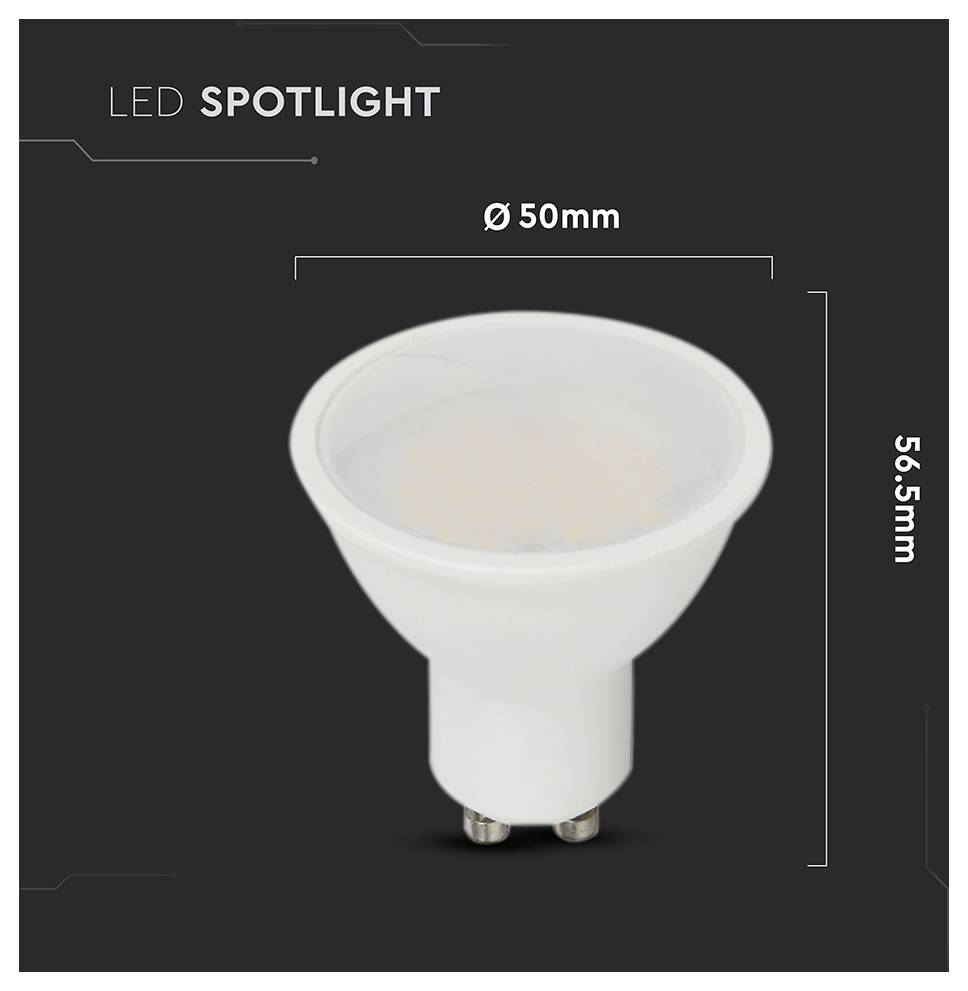 V-TAC 218796 SMD LED EEK F (A - G) GU10 10 W = 70 W Tageslichtweiß