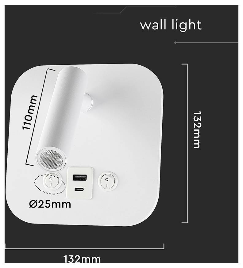 V-TAC 240026 Nachttischlampe 8 W Warmweiß EEK: F (A - G)
