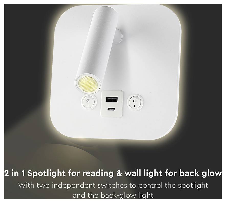 V-TAC 240026 Nachttischlampe 8 W Warmweiß EEK: F (A - G)