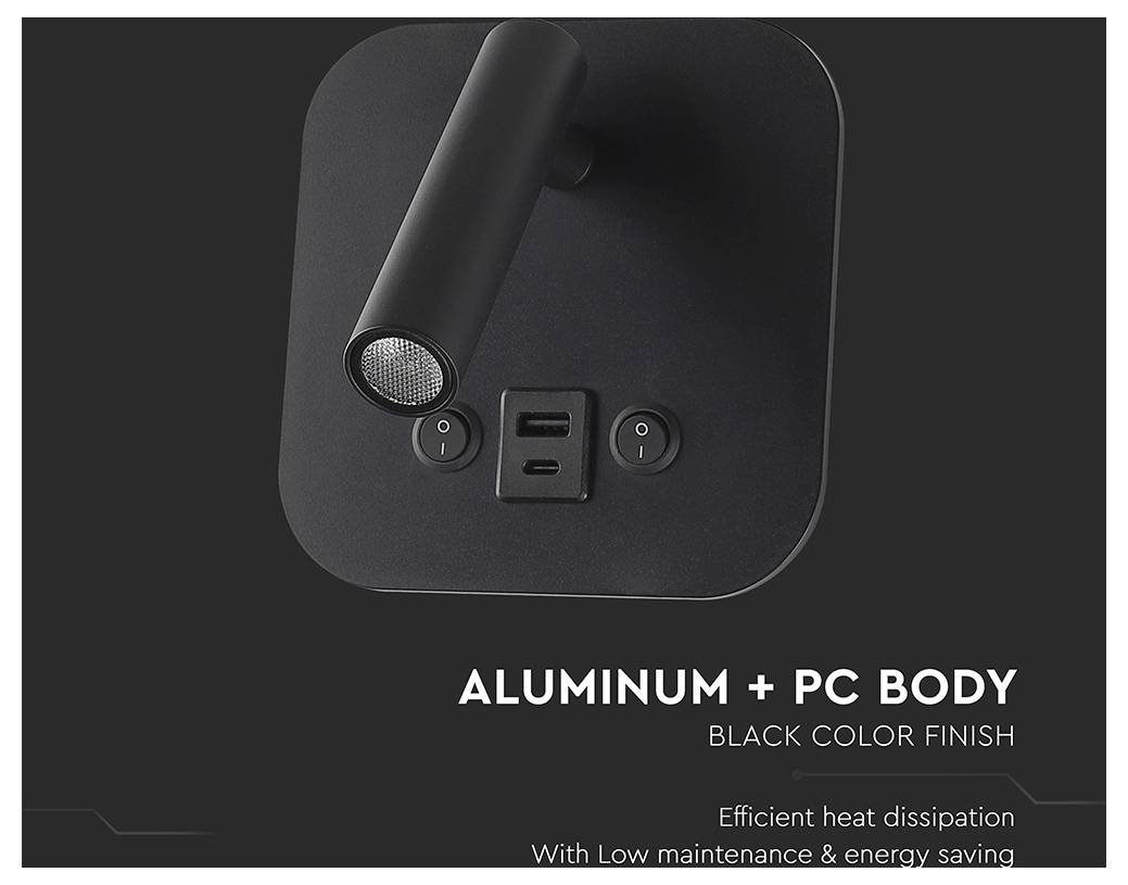 Aluminium + PC-Gehäuse, schwarze Ausführung