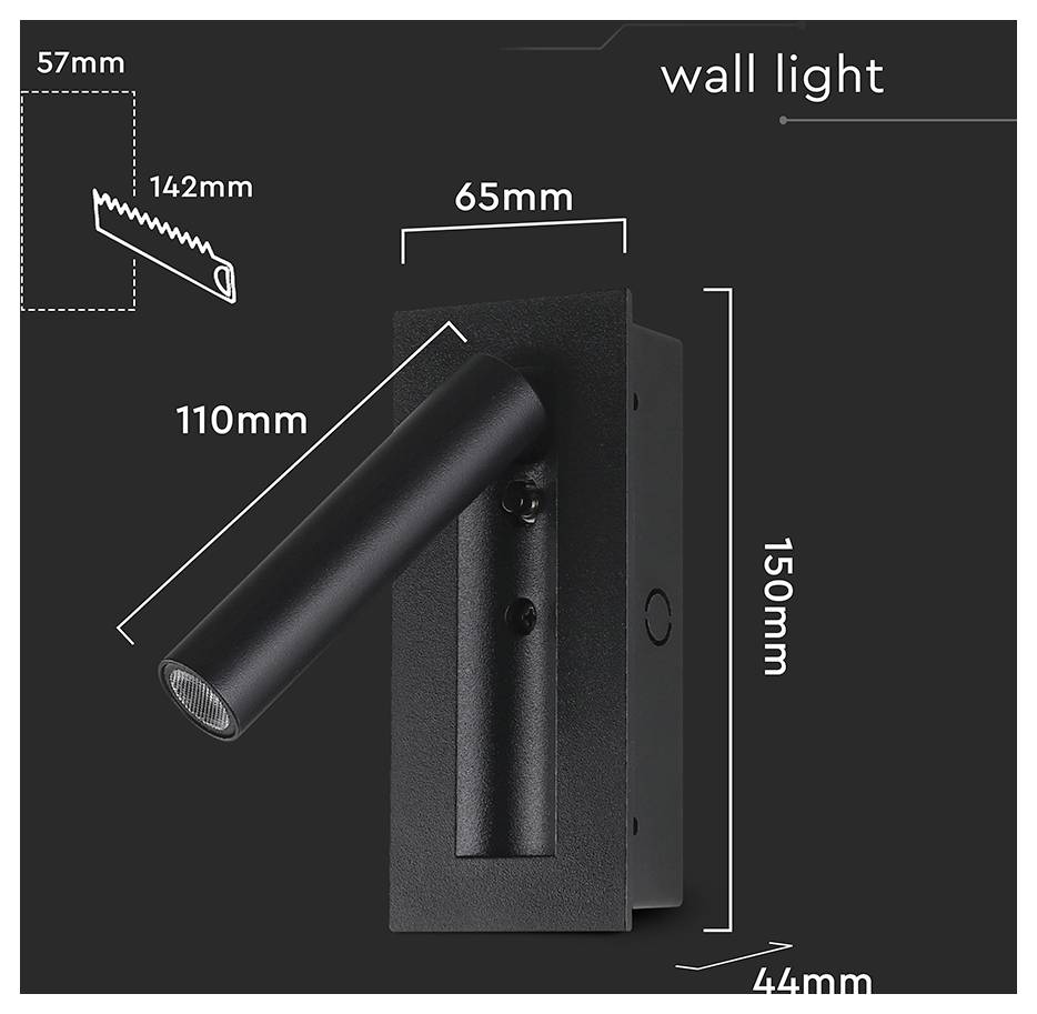 V-TAC 239996 Nachttischlampe 2W Warmweiß EEK: G (A - G)