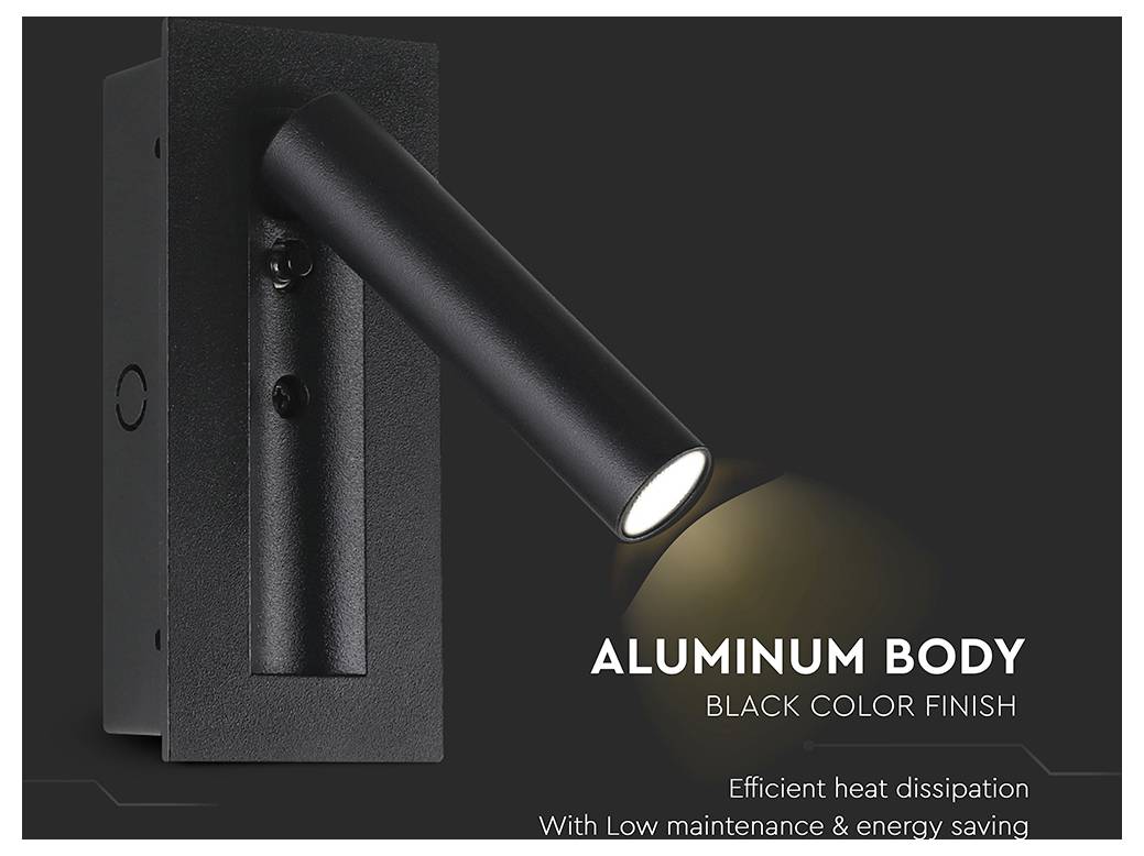 V-TAC 239996 Nachttischlampe 2W Warmweiß EEK: G (A - G)