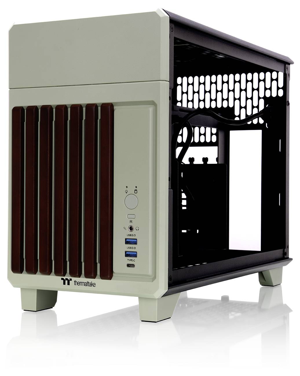 Thermaltake CA-11A-00SENN-WS Mini-Tower PC-Gehäuse Grün (Matcha)