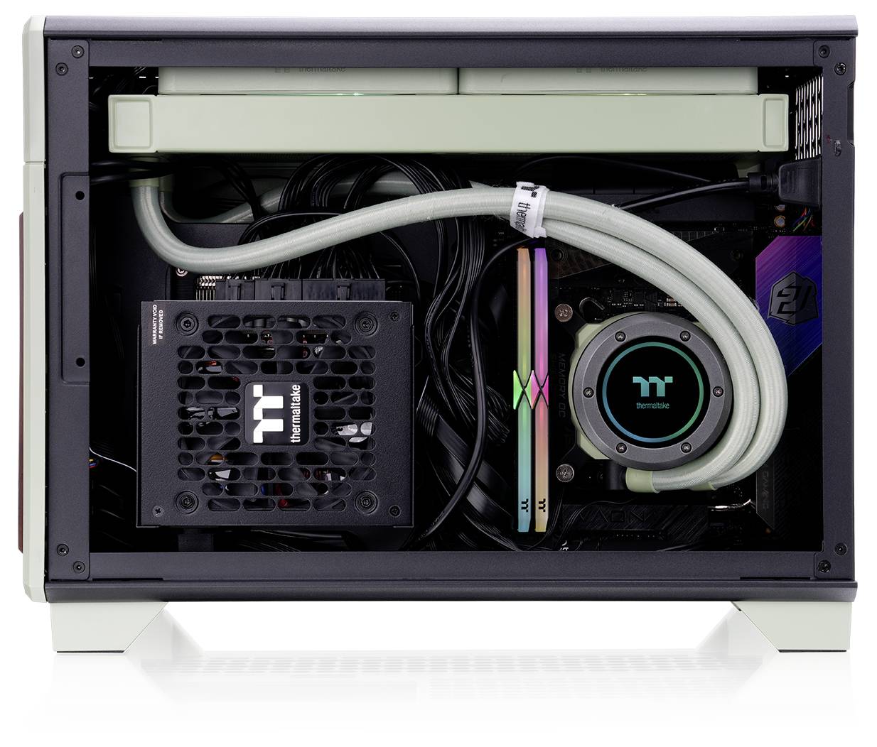 Thermaltake CA-11A-00SENN-WS Mini-Tower PC-Gehäuse Grün (Matcha)