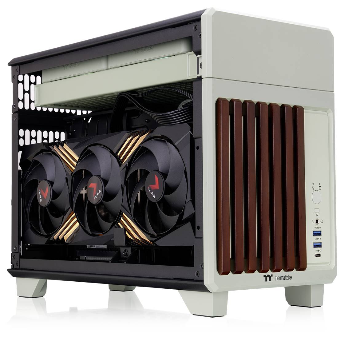 Thermaltake CA-11A-00SENN-WS Mini-Tower PC-Gehäuse Grün (Matcha)