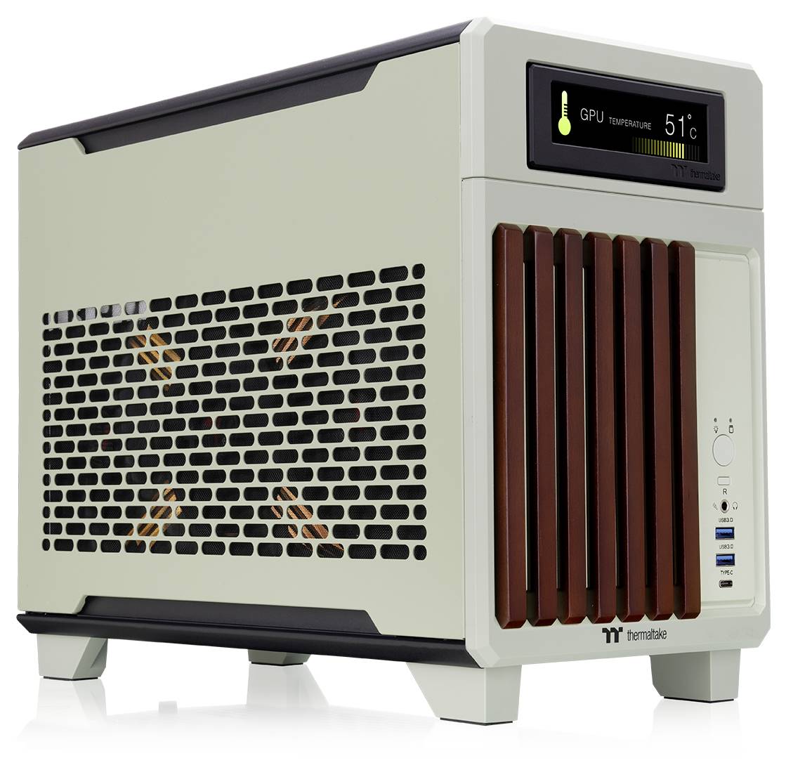 Thermaltake CA-11A-00SENN-WS Mini-Tower PC-Gehäuse Grün (Matcha)