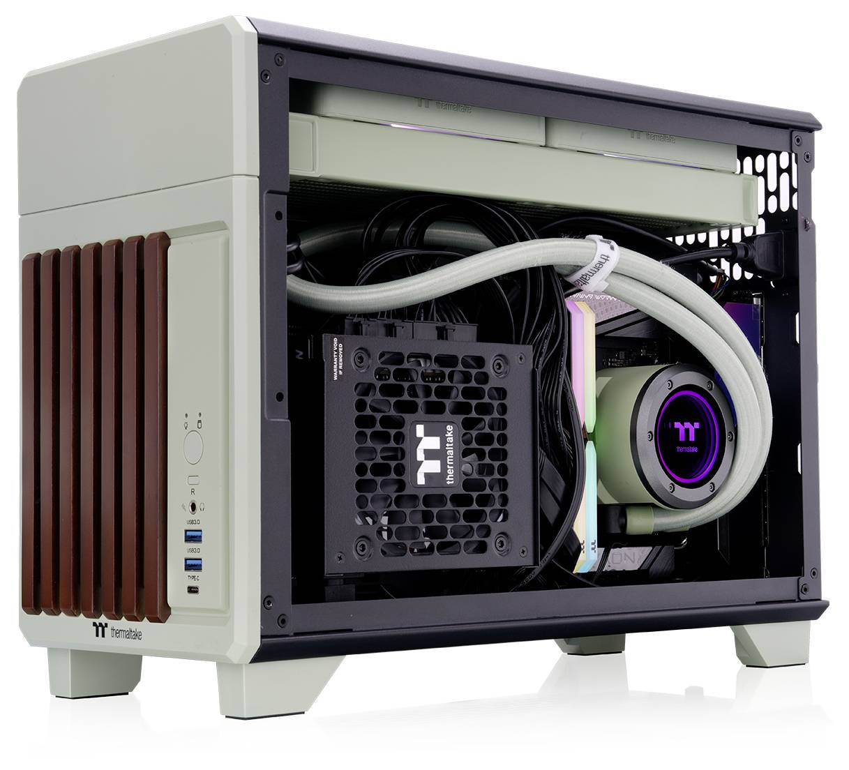 Thermaltake CA-11A-00SENN-WS Mini-Tower PC-Gehäuse Grün (Matcha)