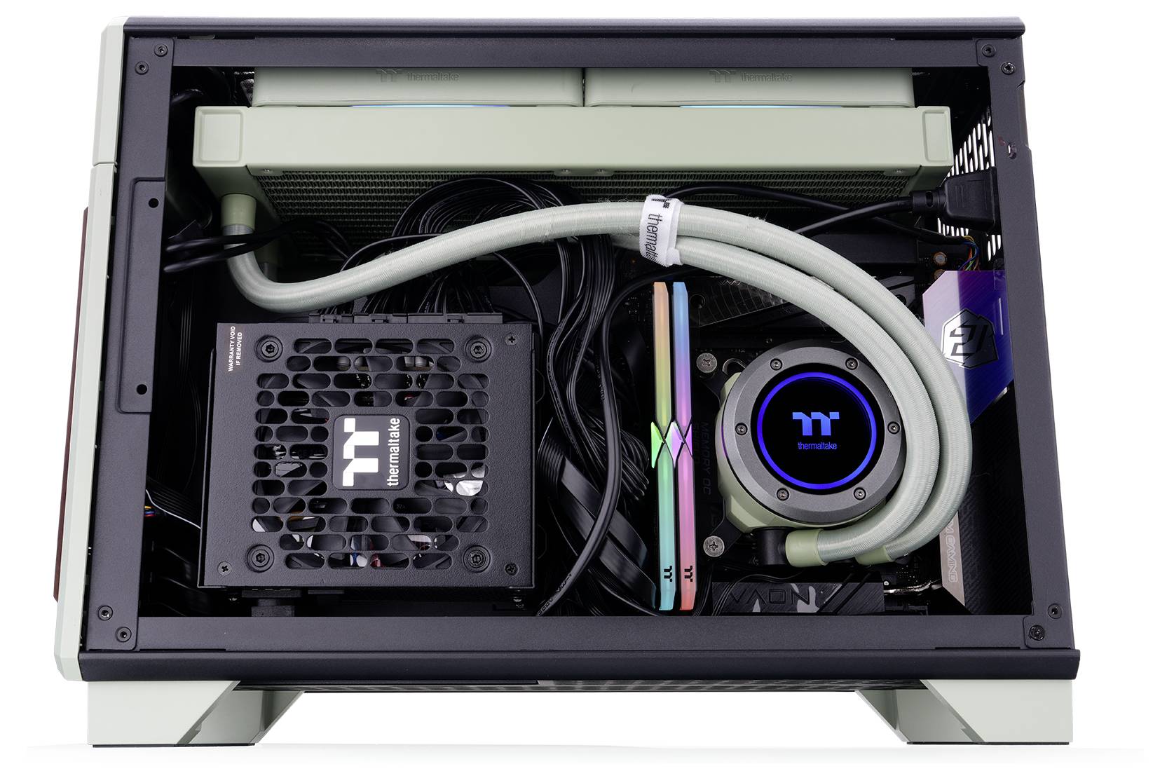 Thermaltake CA-11A-00SENN-WS Mini-Tower PC-Gehäuse Grün (Matcha)