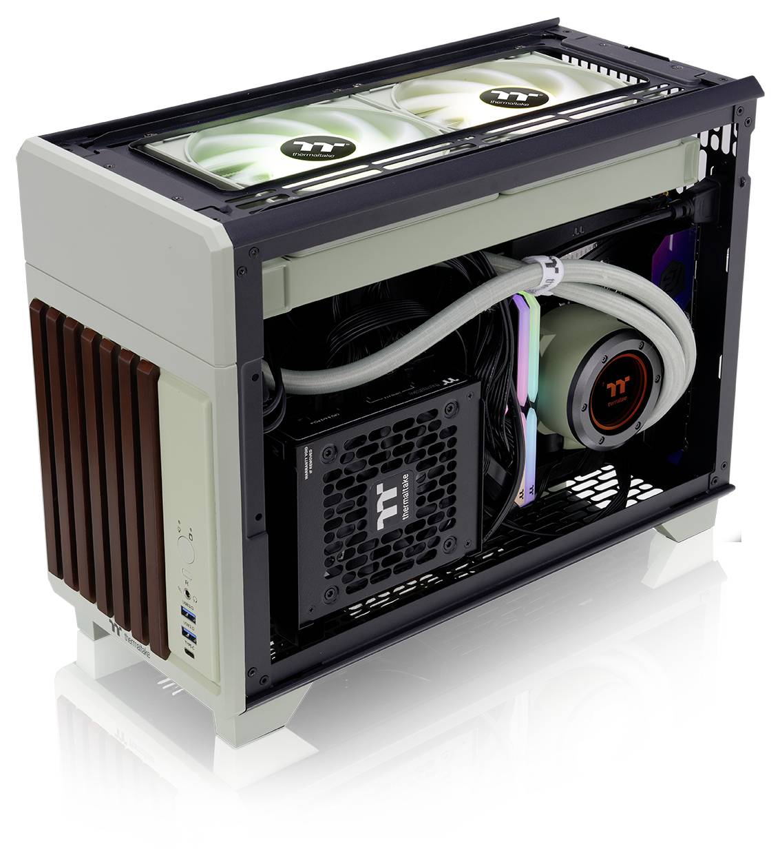 Thermaltake CA-11A-00SENN-WS Mini-Tower PC-Gehäuse Grün (Matcha)