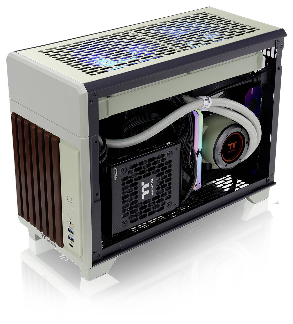 Thermaltake CA-11A-00SENN-WS Mini-Tower PC-Gehäuse Grün (Matcha)