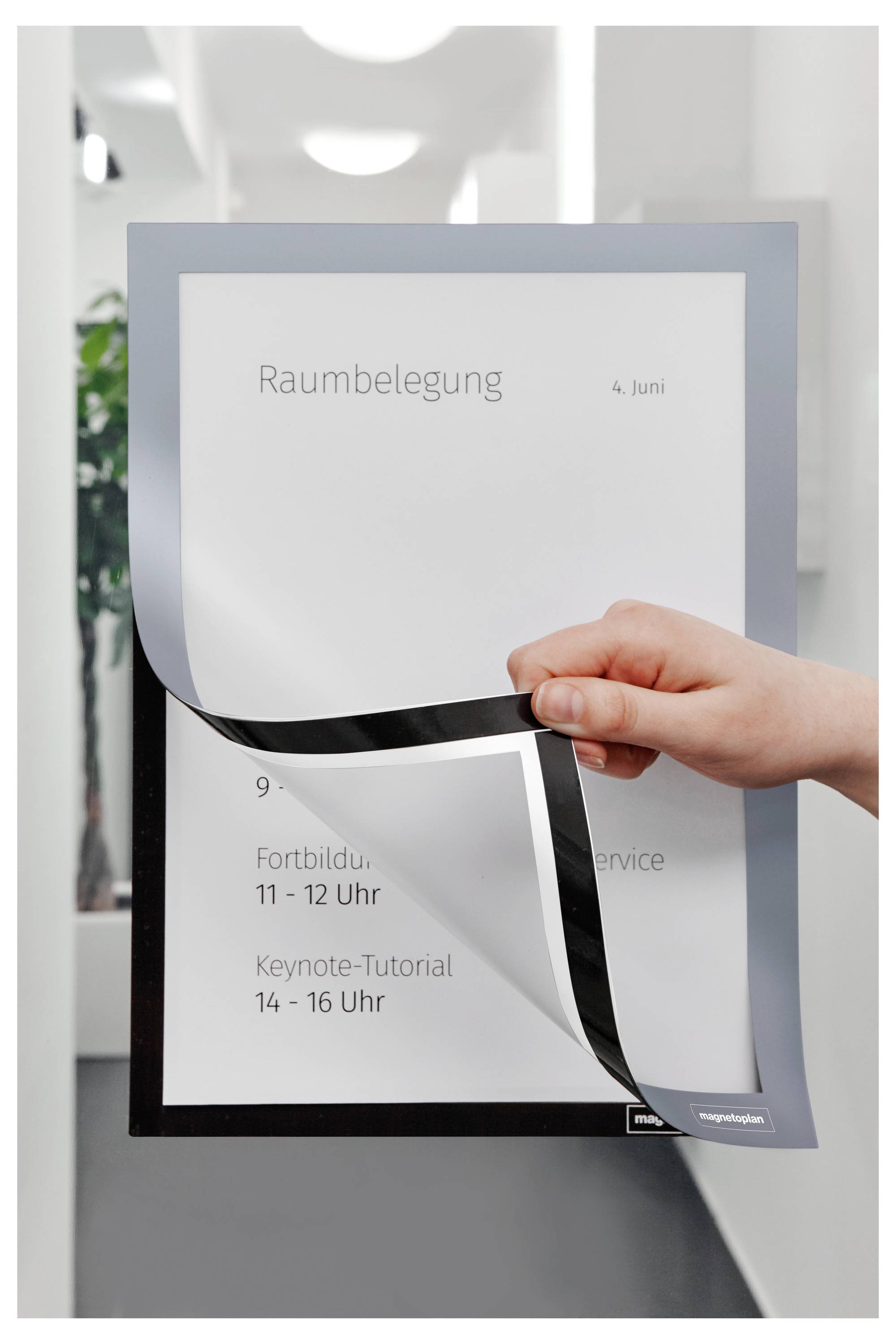 Magnetoplan 1131901 Info-Rahmen, selbstklebend Grau DIN A4